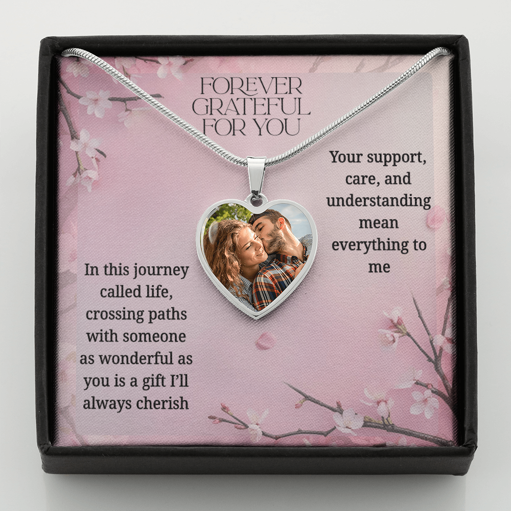 Forever Grateful Personalized Photo- Heart Necklace ShineOn Fulfillment