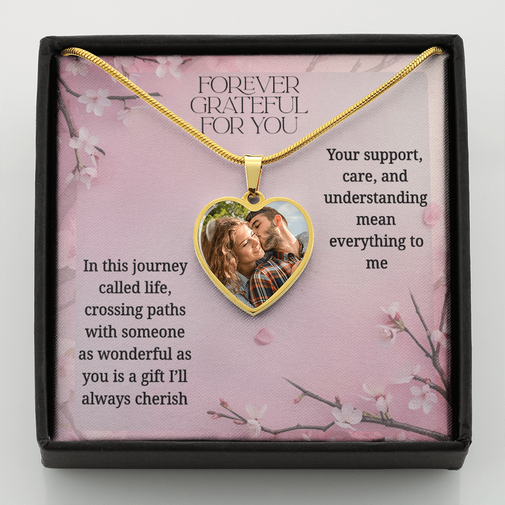 Forever Grateful Personalized Photo- Heart Necklace ShineOn Fulfillment