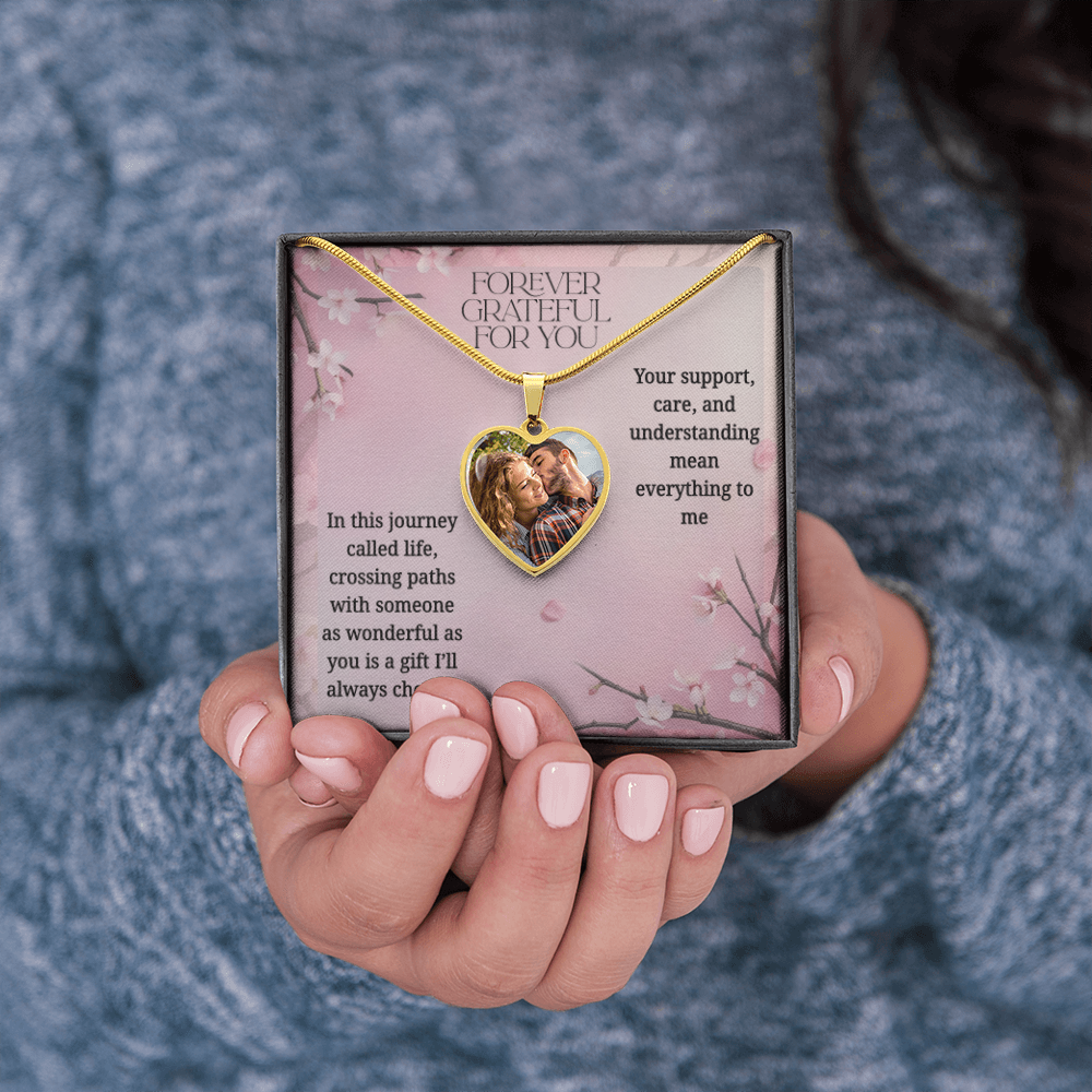 Forever Grateful Personalized Photo- Heart Necklace ShineOn Fulfillment