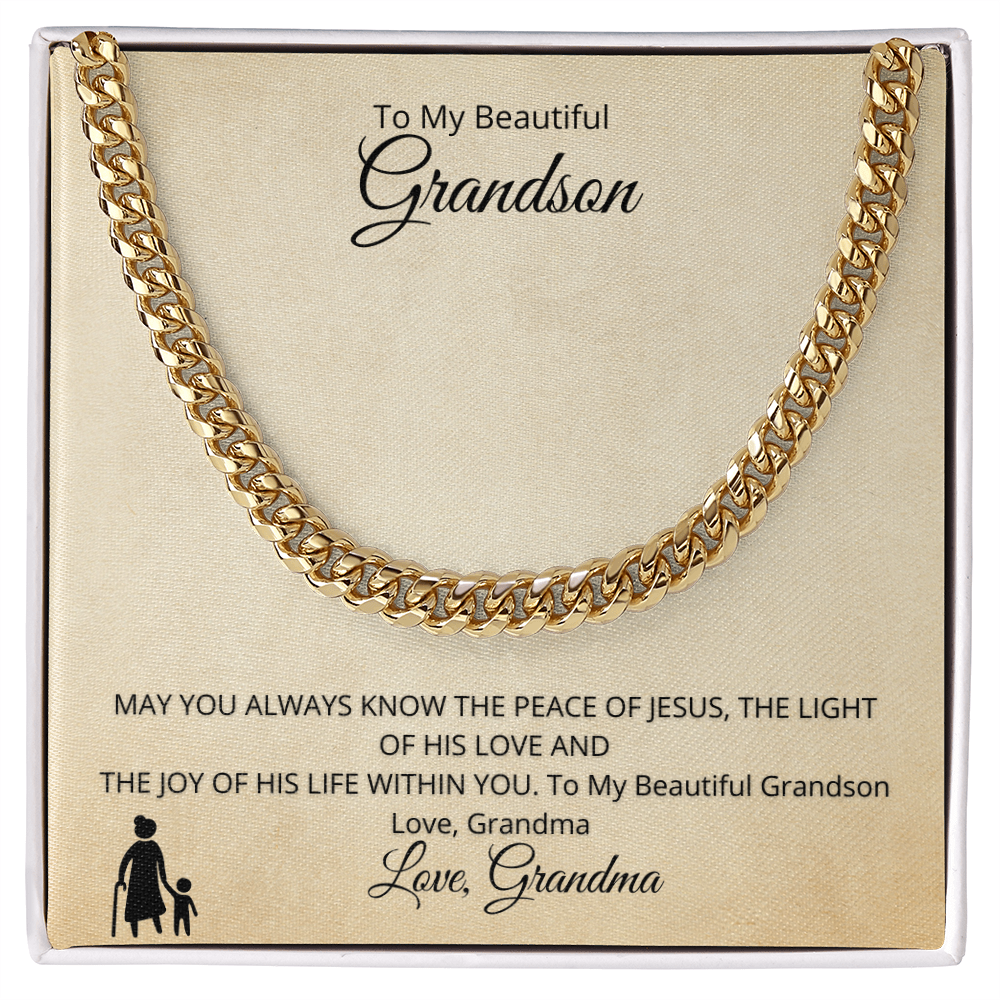 Grandson -Cuban Link Chain by Grandma ShineOn Fulfillment