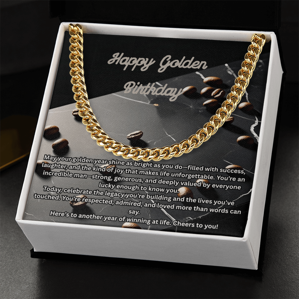 Happy Birthday For Man-Cuban Link Chain ShineOn Fulfillment