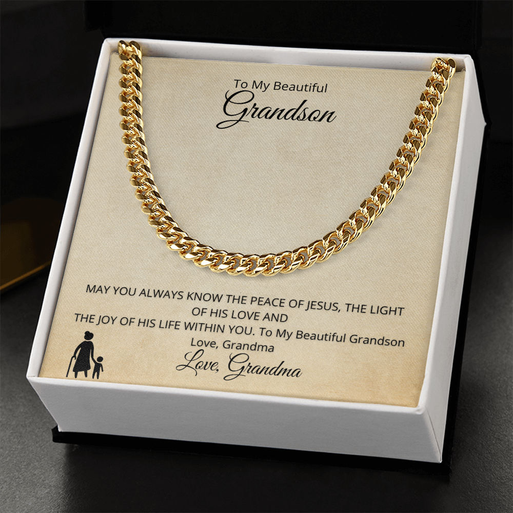 Grandson -Cuban Link Chain by Grandma ShineOn Fulfillment