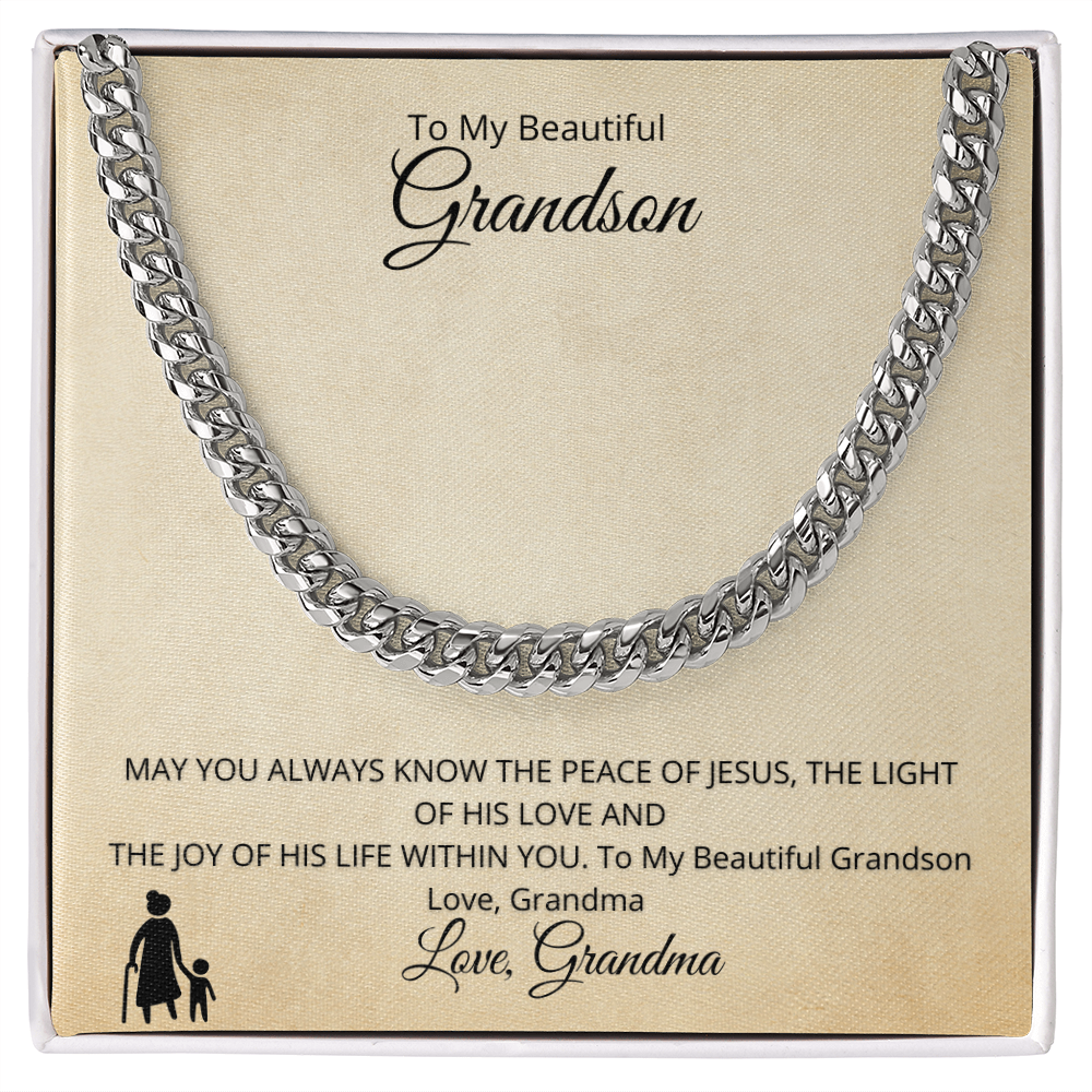 Grandson -Cuban Link Chain by Grandma ShineOn Fulfillment