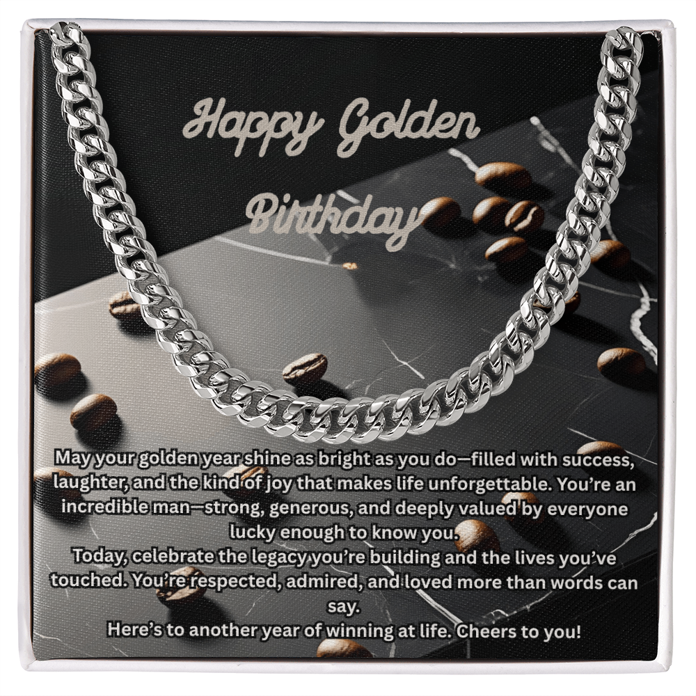 Happy Birthday For Man-Cuban Link Chain ShineOn Fulfillment