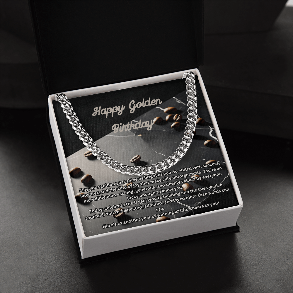 Happy Birthday For Man-Cuban Link Chain ShineOn Fulfillment