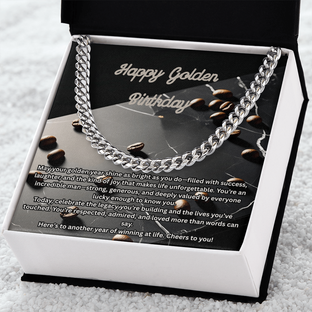 Happy Birthday For Man-Cuban Link Chain ShineOn Fulfillment