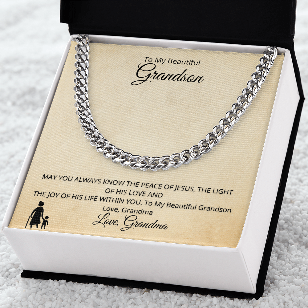 Grandson -Cuban Link Chain by Grandma ShineOn Fulfillment
