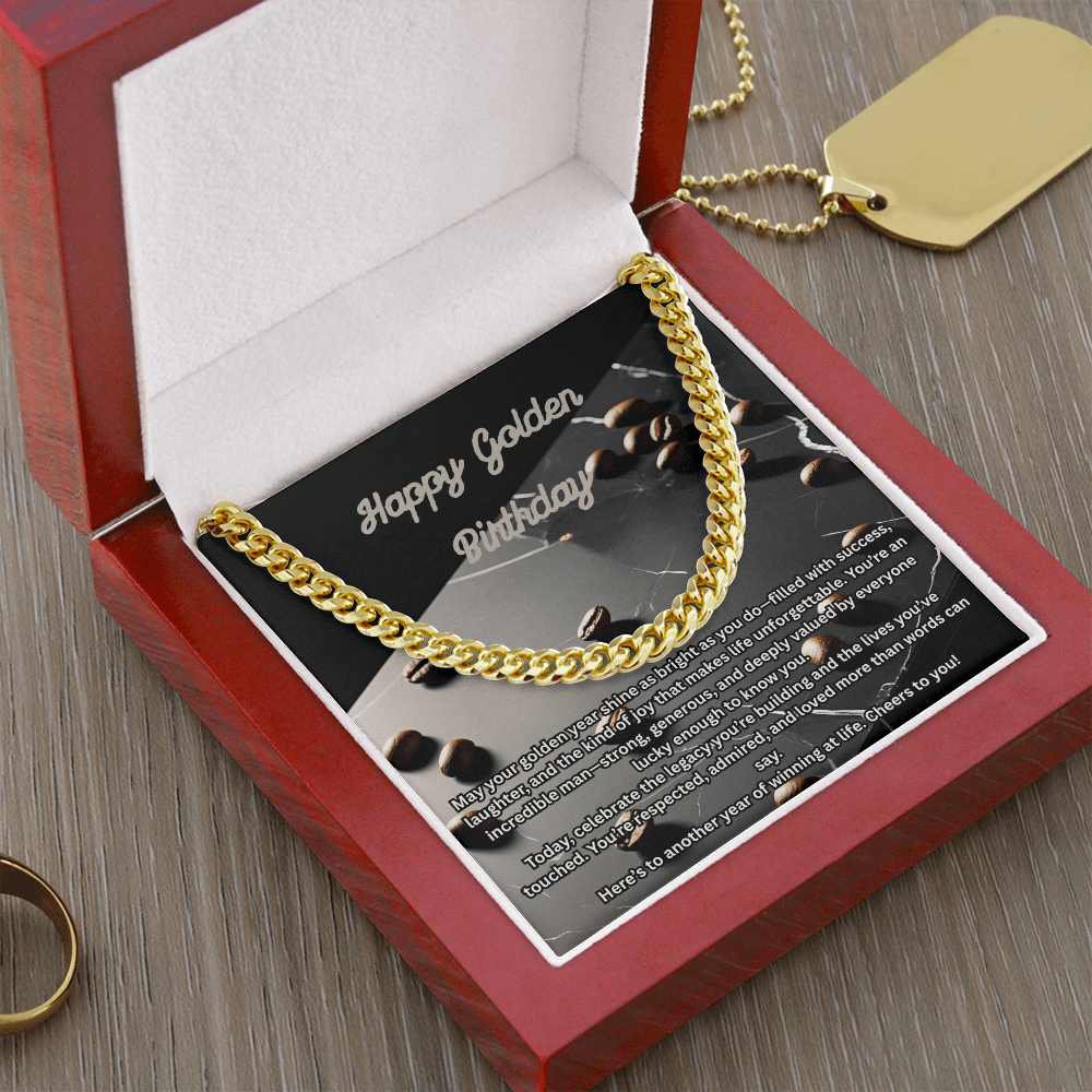 Happy Birthday For Man-Cuban Link Chain ShineOn Fulfillment