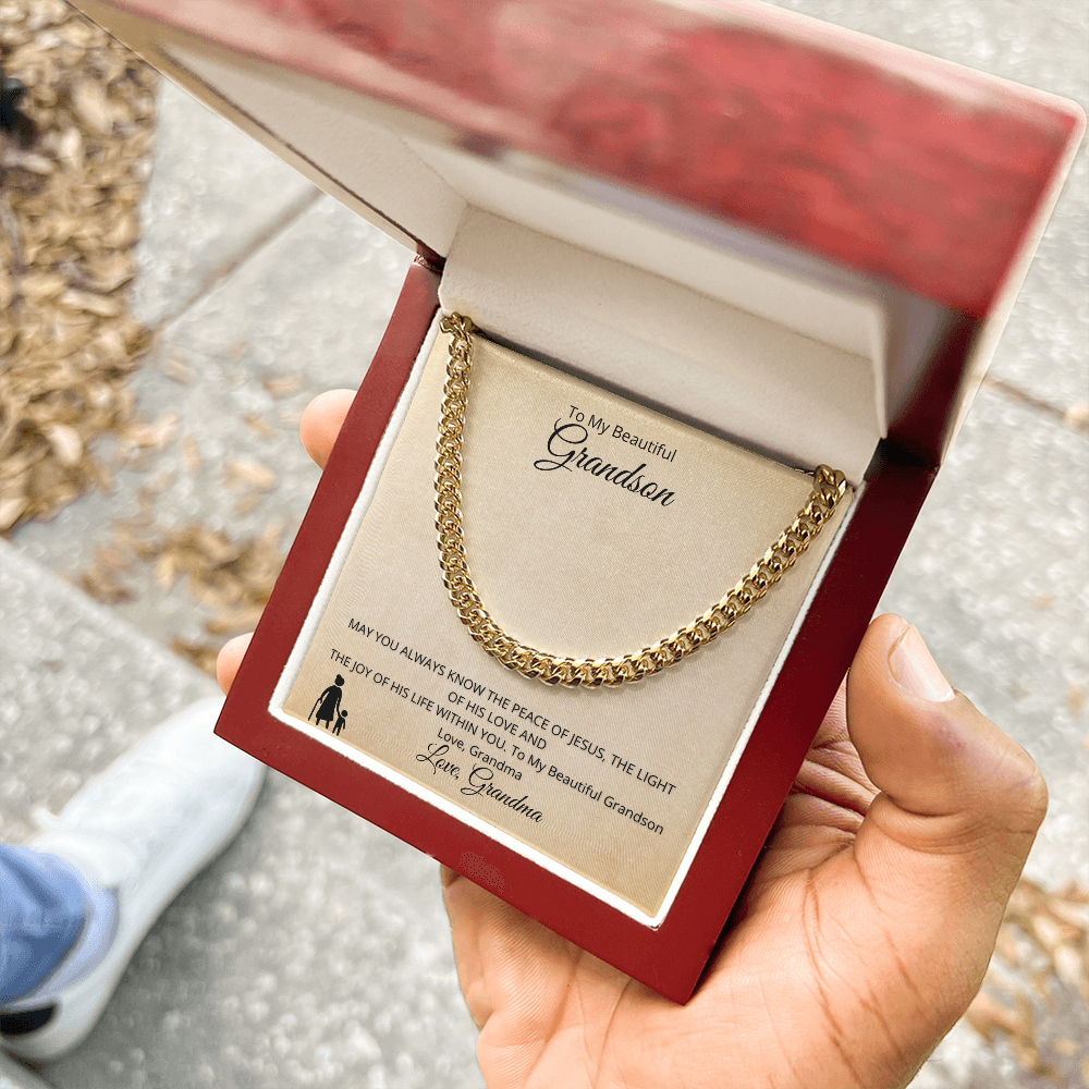 Grandson -Cuban Link Chain by Grandma ShineOn Fulfillment