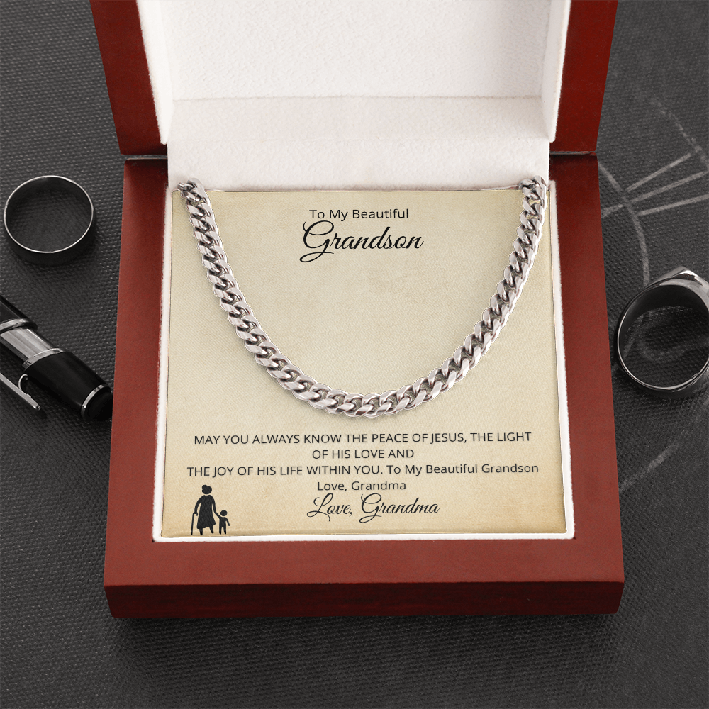 Grandson -Cuban Link Chain by Grandma ShineOn Fulfillment