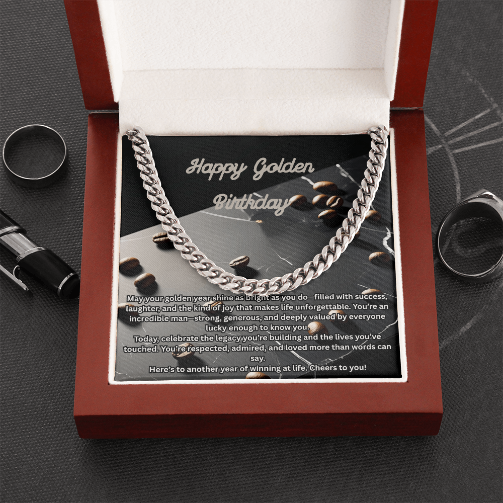 Happy Birthday For Man-Cuban Link Chain ShineOn Fulfillment