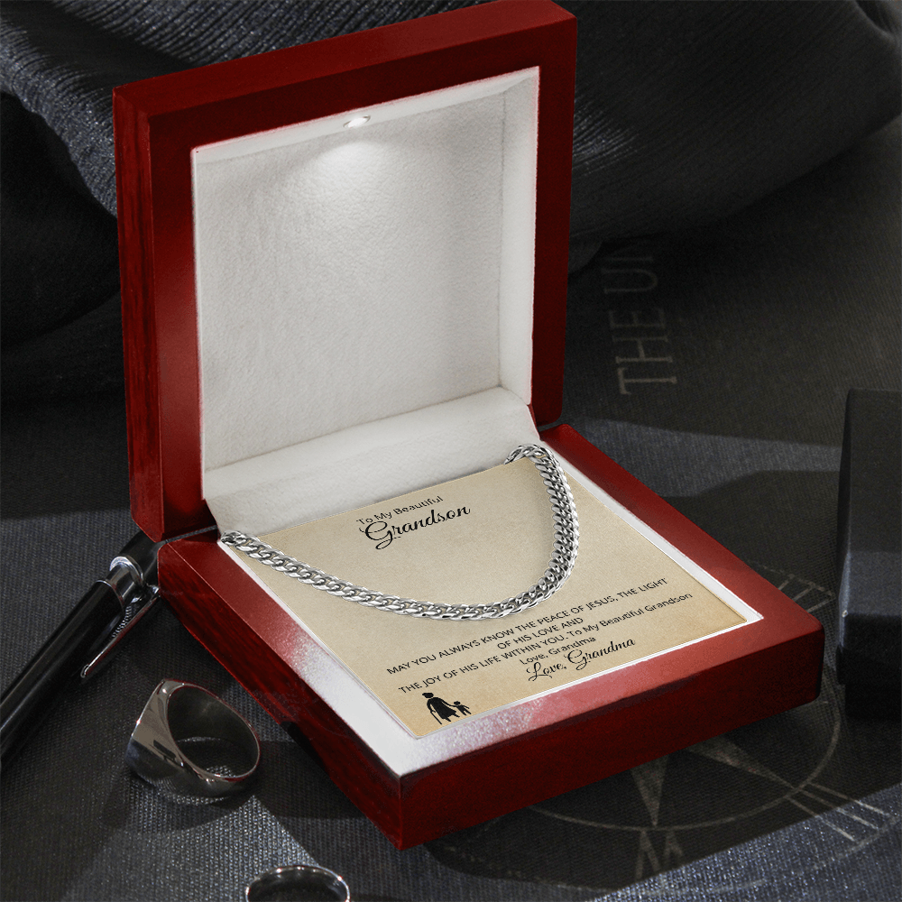 Grandson -Cuban Link Chain by Grandma ShineOn Fulfillment