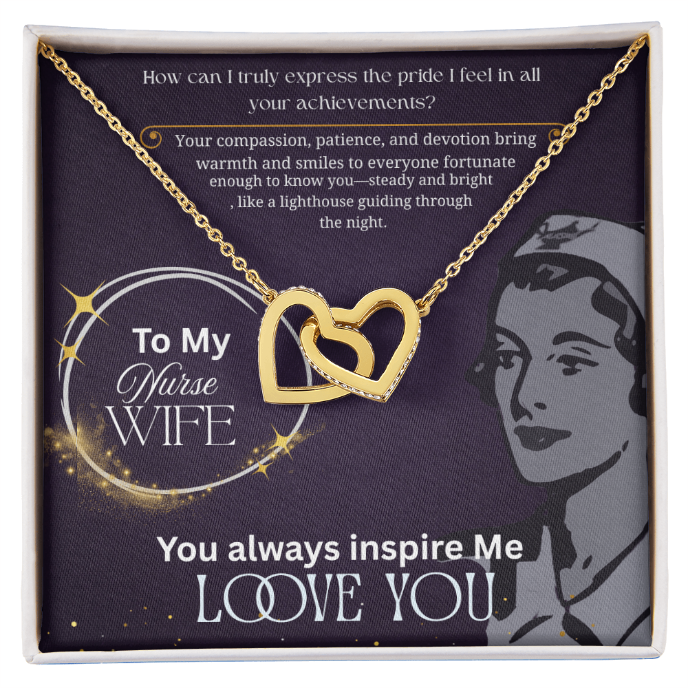 Nurse Wife - Interlocking Hearts Necklace ShineOn Fulfillment