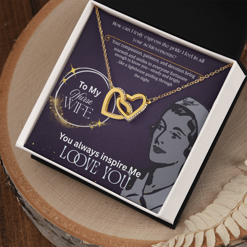 Nurse Wife - Interlocking Hearts Necklace ShineOn Fulfillment