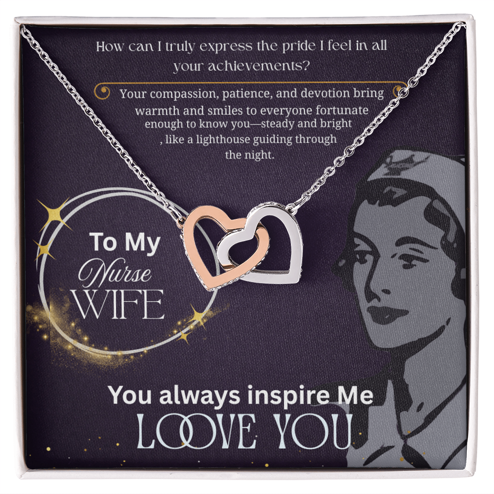 Nurse Wife - Interlocking Hearts Necklace ShineOn Fulfillment