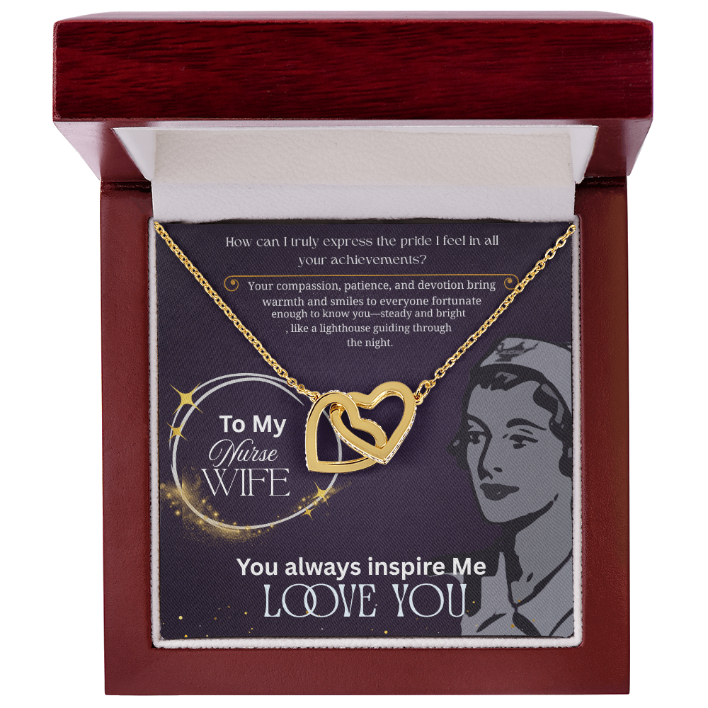 Nurse Wife - Interlocking Hearts Necklace ShineOn Fulfillment
