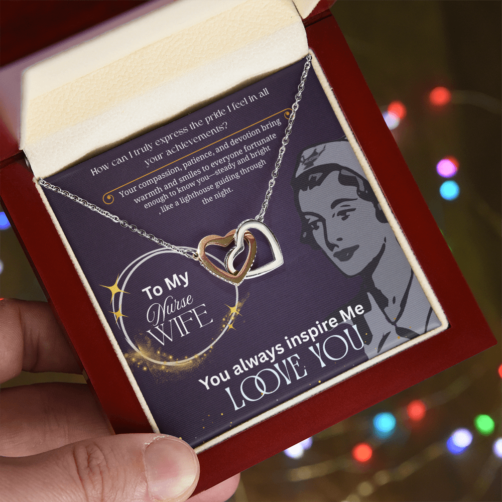 Nurse Wife - Interlocking Hearts Necklace ShineOn Fulfillment