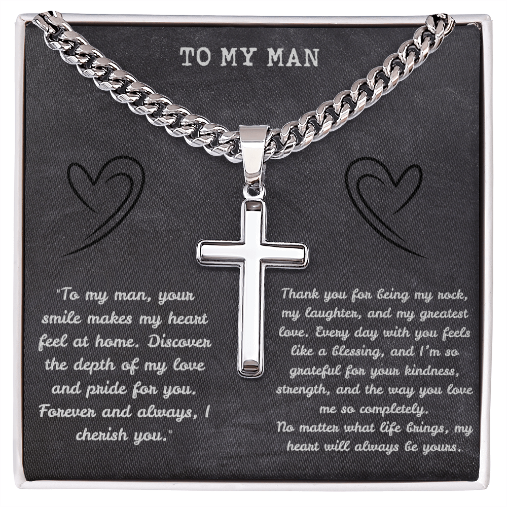 Men Cuban Cross Chain ShineOn Fulfillment