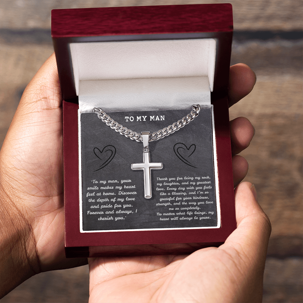Men Cuban Cross Chain ShineOn Fulfillment
