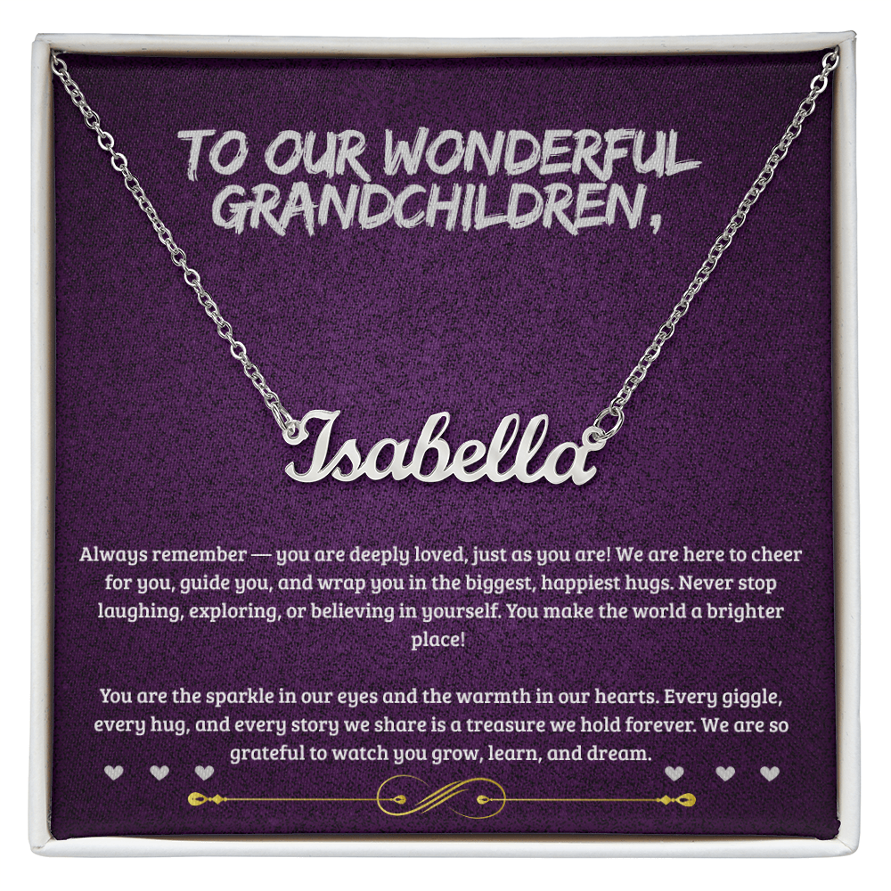 Grandchildren (Custom Name)- Custom Name Necklace ShineOn Fulfillment