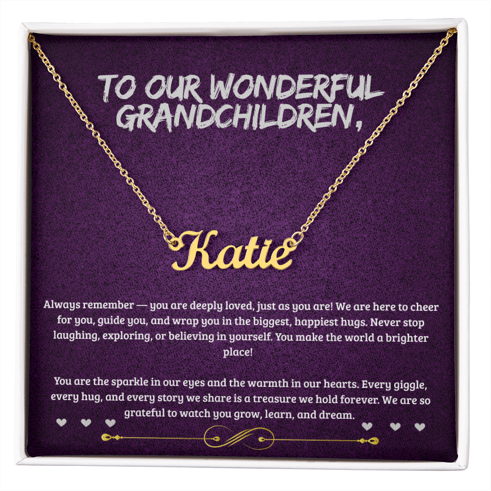 Grandchildren (Custom Name)- Custom Name Necklace ShineOn Fulfillment