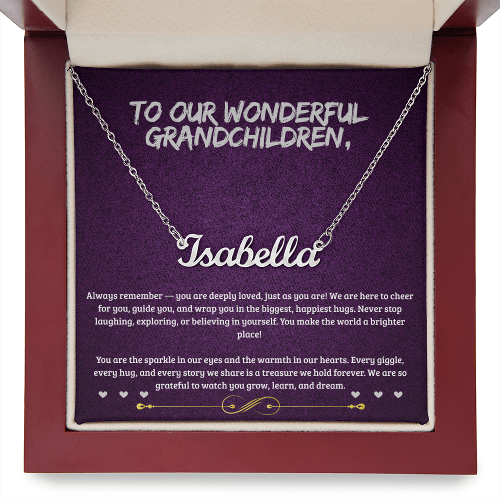 Grandchildren (Custom Name)- Custom Name Necklace ShineOn Fulfillment