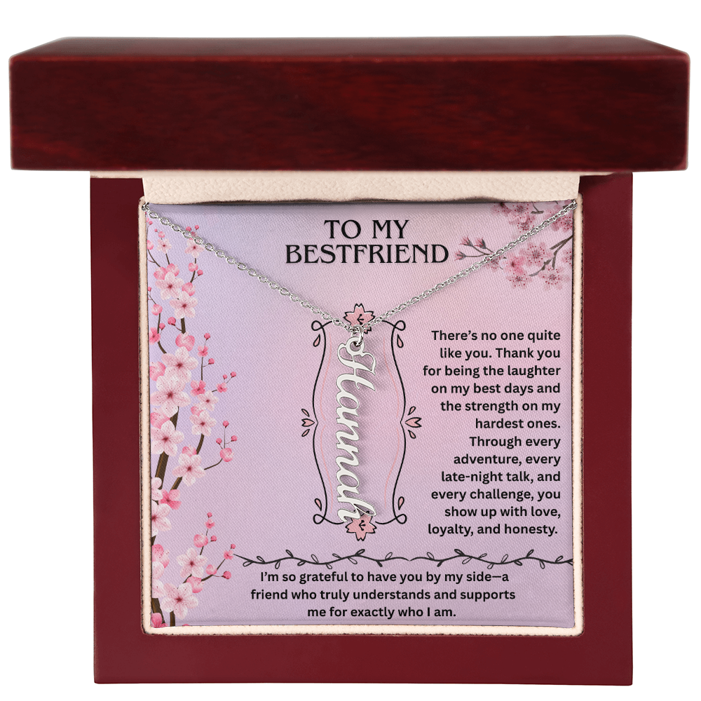To My Bestfriend- Vertical Name Necklace ShineOn Fulfillment