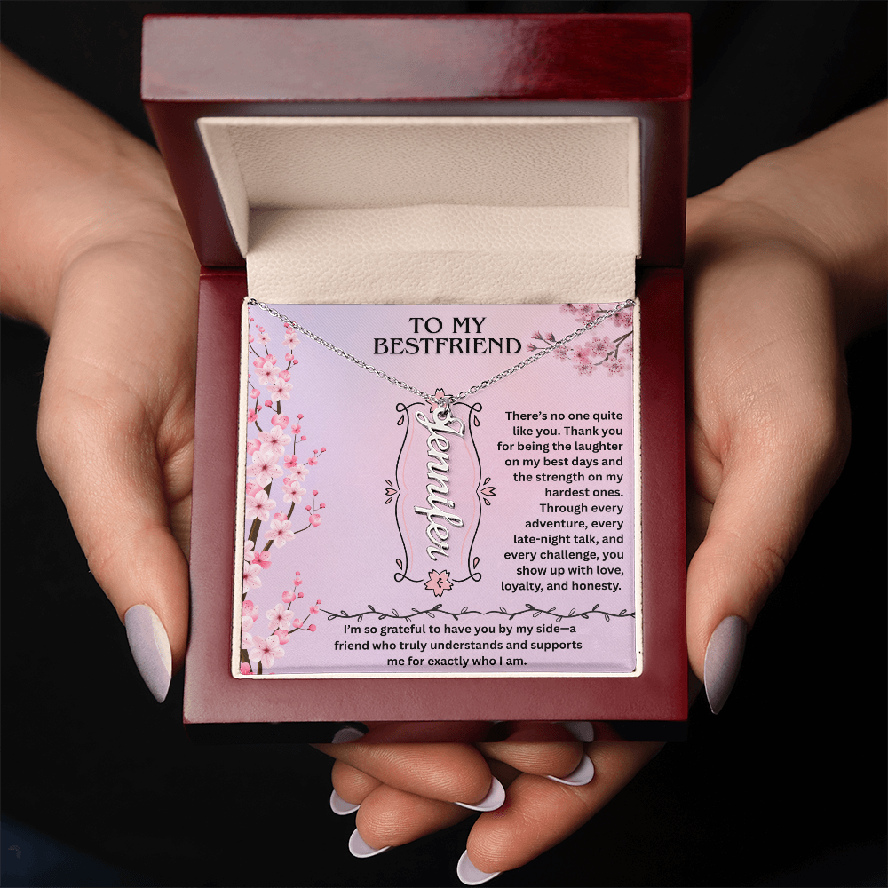 To My Bestfriend- Vertical Name Necklace ShineOn Fulfillment