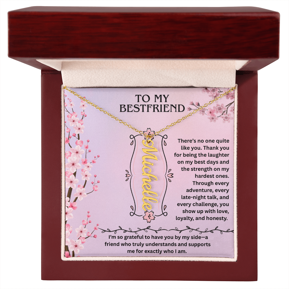 To My Bestfriend- Vertical Name Necklace ShineOn Fulfillment