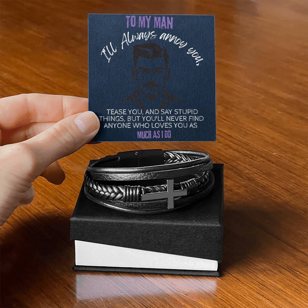 TO MY MAN -Men's Cross Bracelet ShineOn Fulfillment
