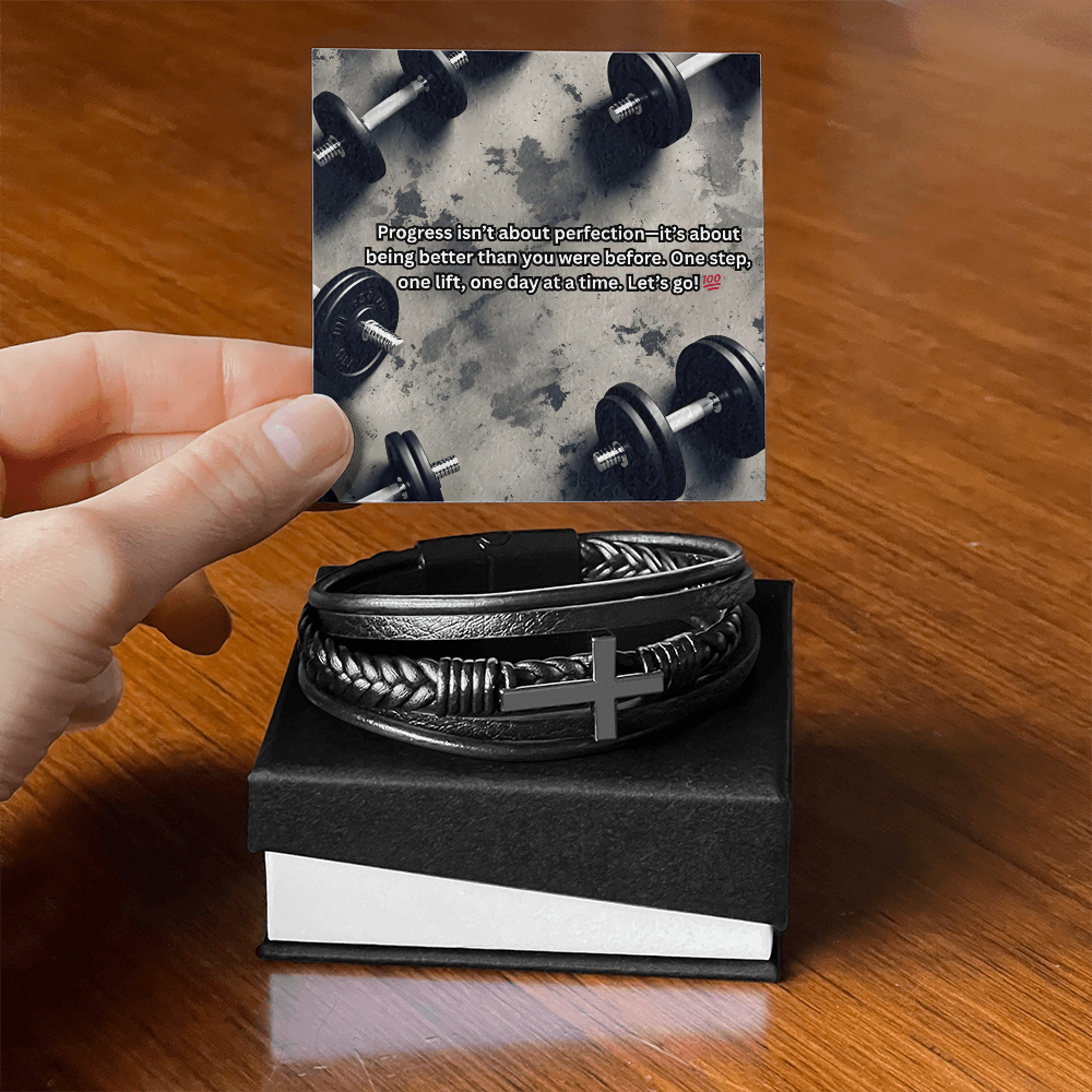 Motivation(Gym) -Men's Cross Bracelet ShineOn Fulfillment