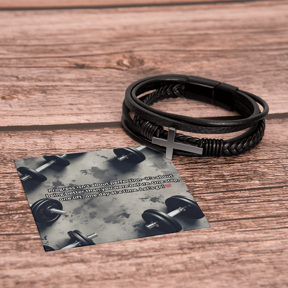 Motivation(Gym) -Men's Cross Bracelet ShineOn Fulfillment
