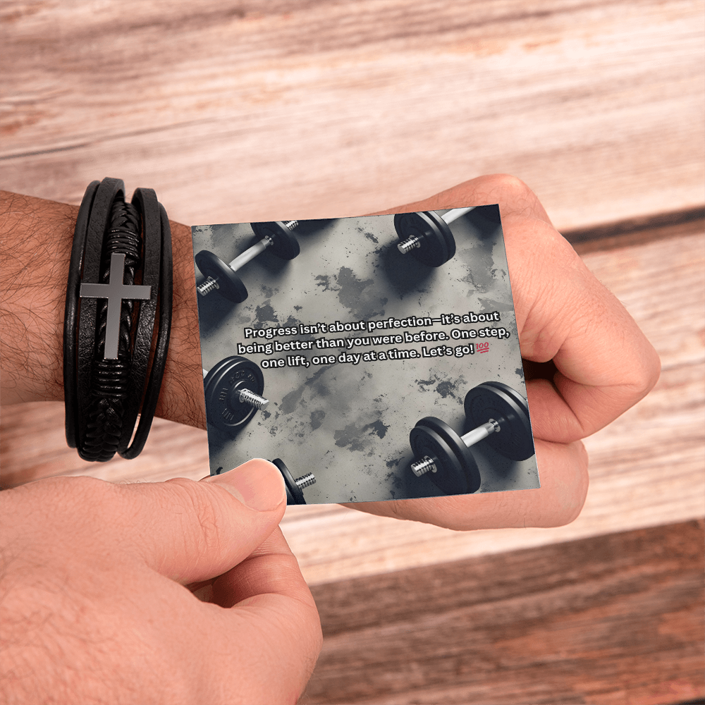 Motivation(Gym) -Men's Cross Bracelet ShineOn Fulfillment