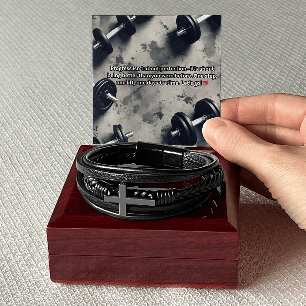 Motivation(Gym) -Men's Cross Bracelet ShineOn Fulfillment