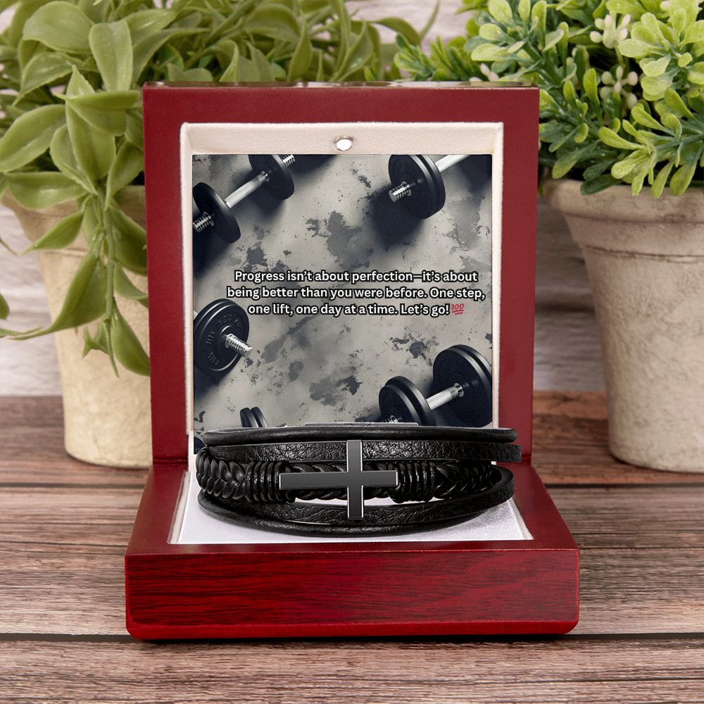Motivation(Gym) -Men's Cross Bracelet ShineOn Fulfillment