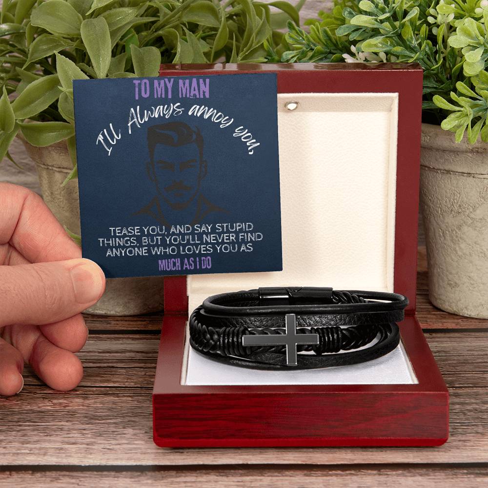 TO MY MAN -Men's Cross Bracelet ShineOn Fulfillment