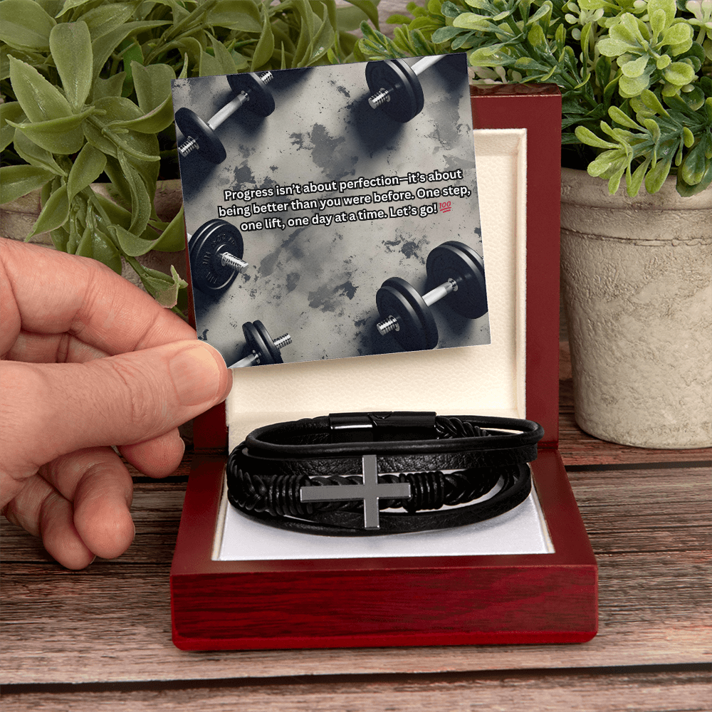 Motivation(Gym) -Men's Cross Bracelet ShineOn Fulfillment