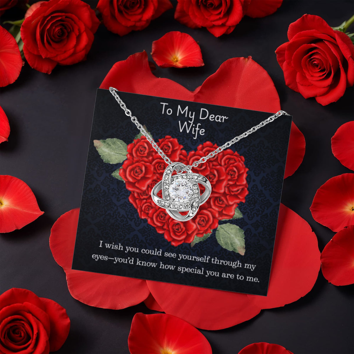 For Wife - Love Knot with Rotating Rose Gift Box ShineOn Fulfillment