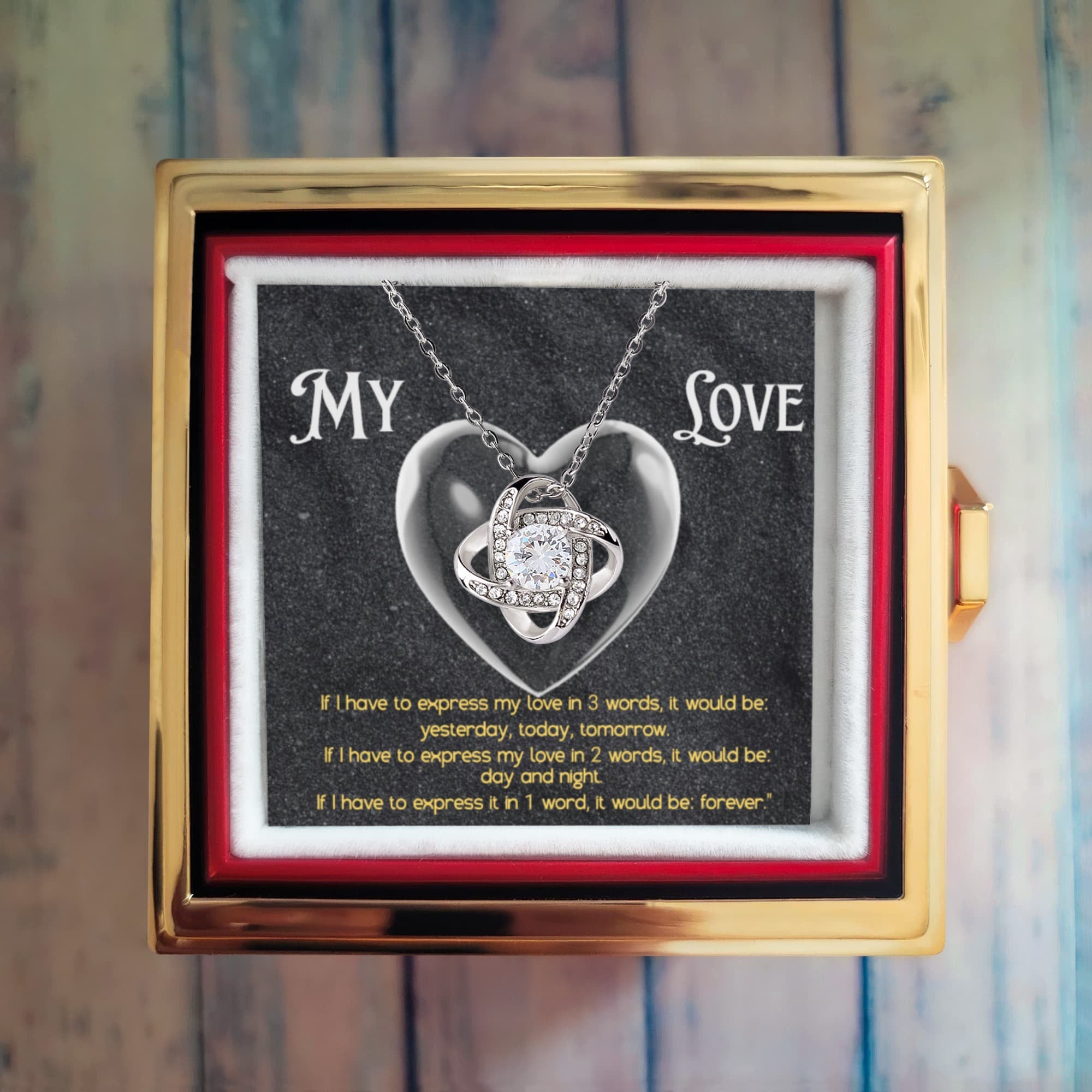 My Love(Anyone) -Love Knot with Rotating Rose Gift Box ShineOn Fulfillment