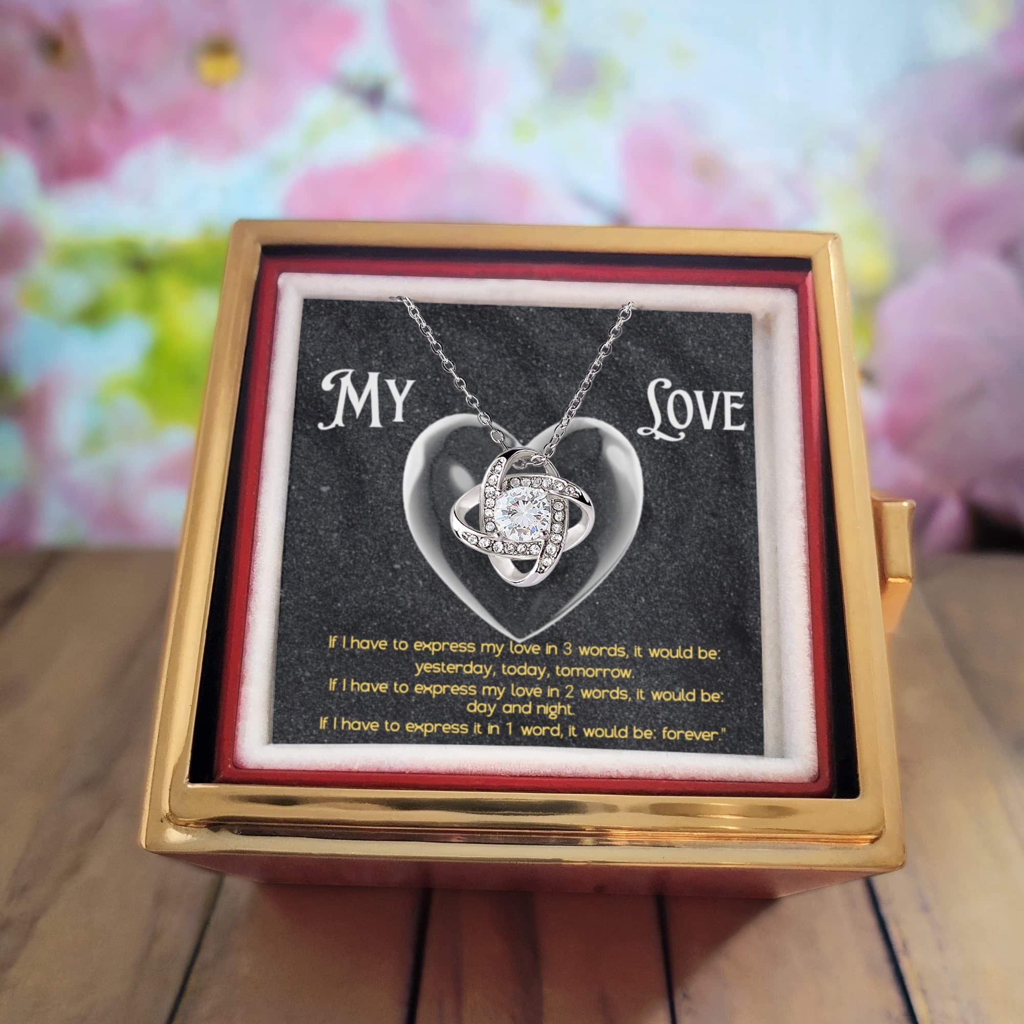 My Love(Anyone) -Love Knot with Rotating Rose Gift Box ShineOn Fulfillment
