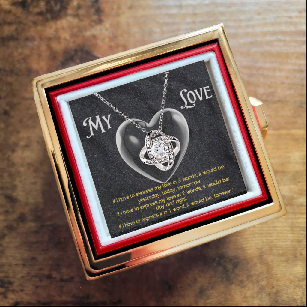 My Love(Anyone) -Love Knot with Rotating Rose Gift Box ShineOn Fulfillment
