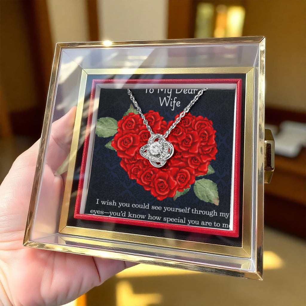 For Wife - Love Knot with Rotating Rose Gift Box ShineOn Fulfillment