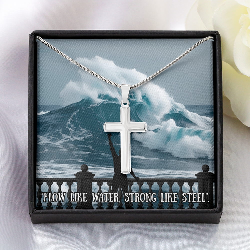 Motivation(Wave) -Artisan Cross Necklace ShineOn Fulfillment