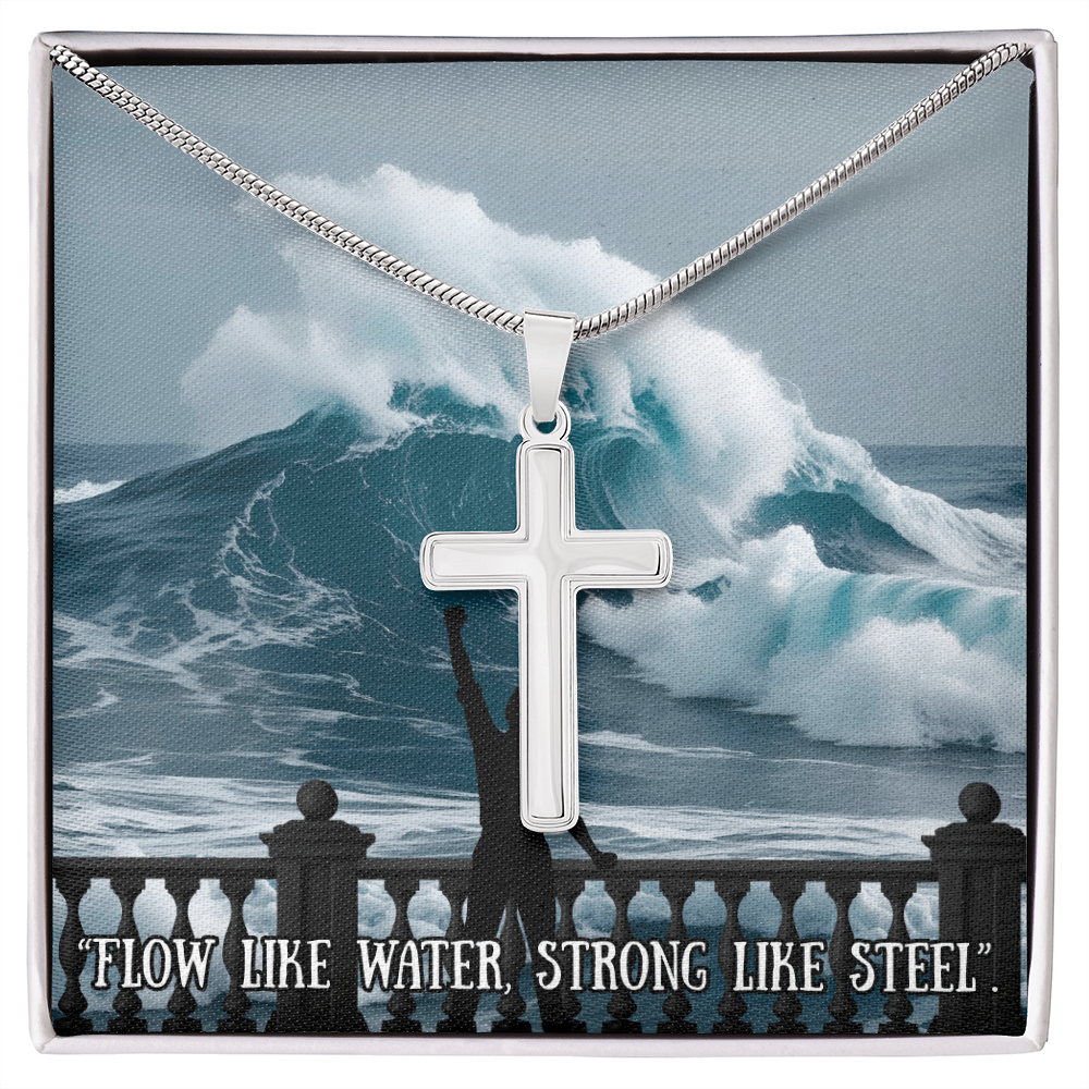 Motivation(Wave) -Artisan Cross Necklace ShineOn Fulfillment
