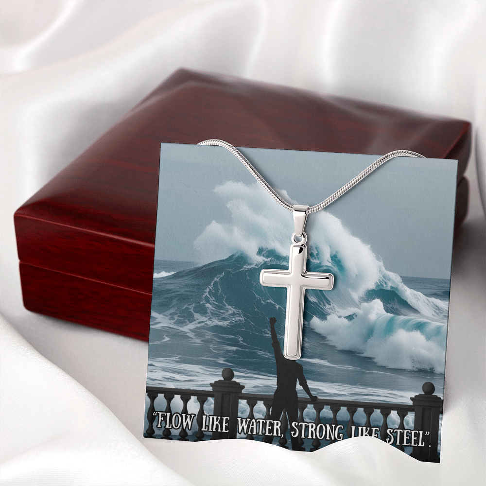 Motivation(Wave) -Artisan Cross Necklace ShineOn Fulfillment