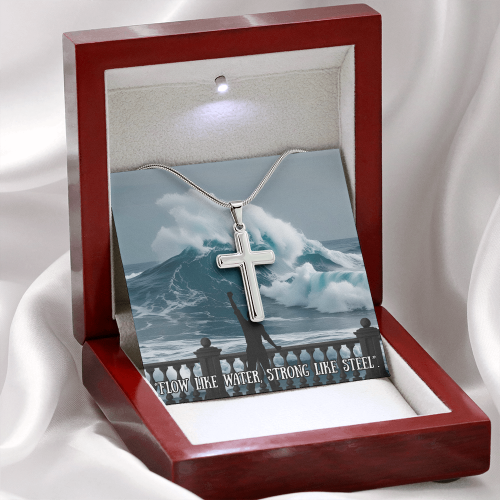 Motivation(Wave) -Artisan Cross Necklace ShineOn Fulfillment