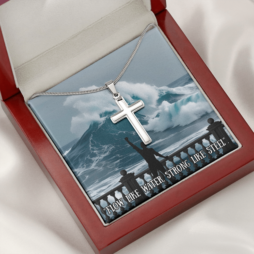 Motivation(Wave) -Artisan Cross Necklace ShineOn Fulfillment