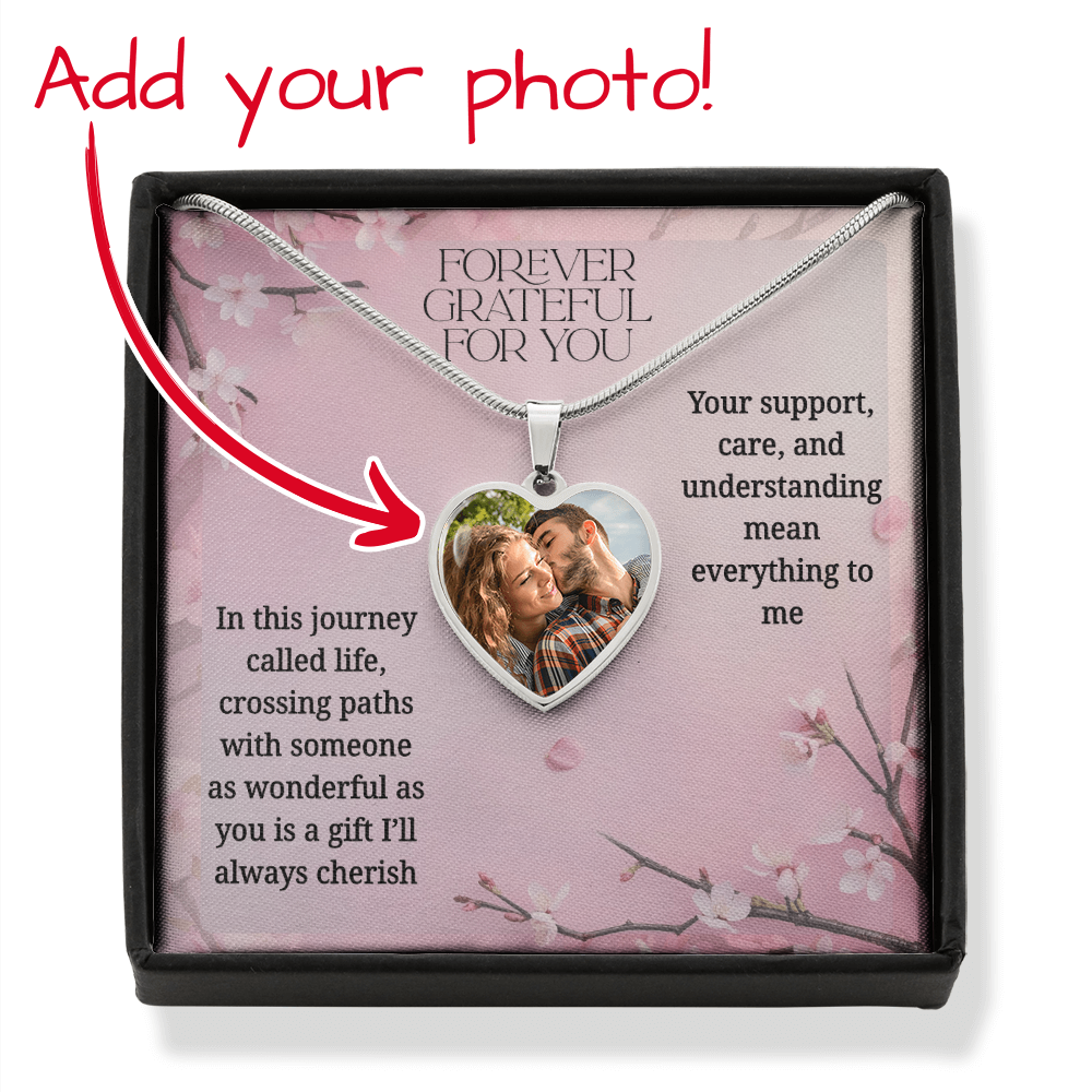 Forever Grateful Personalized Photo- Heart Necklace ShineOn Fulfillment