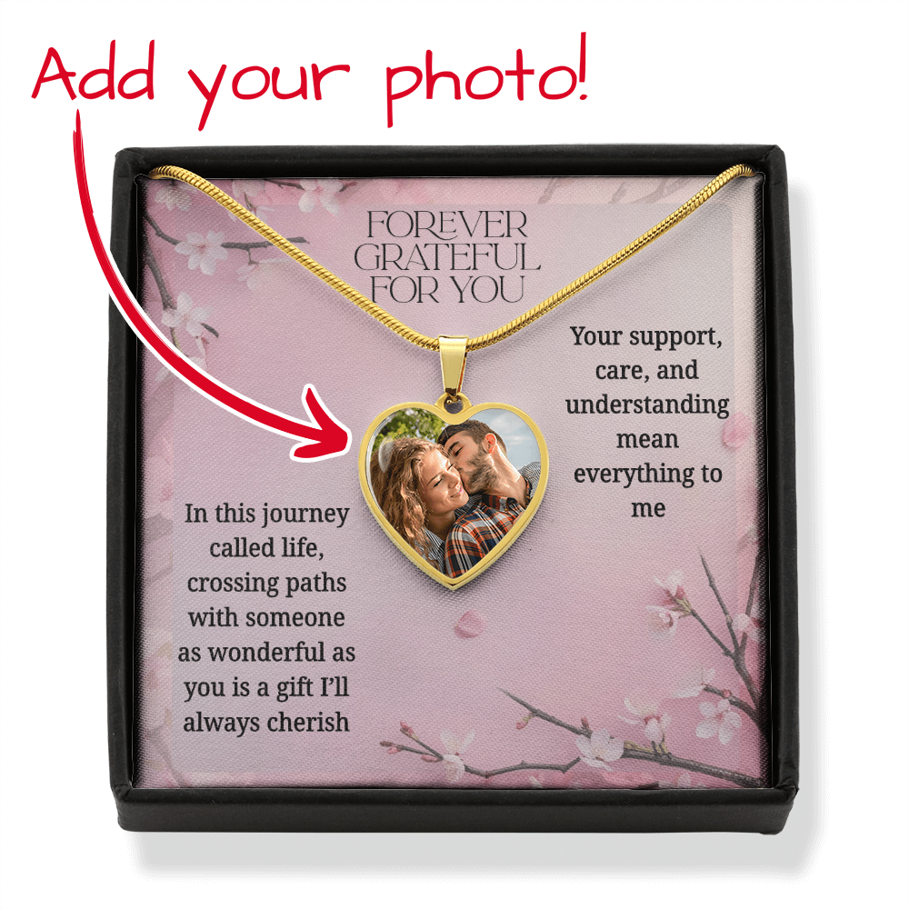 Forever Grateful Personalized Photo- Heart Necklace ShineOn Fulfillment